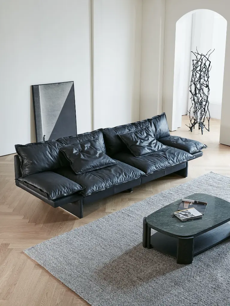 一方沙发 骏马黑 3.08m 牛皮款、汉瓦茶几 墨骊色 天然奢石款 小号  (14).webp