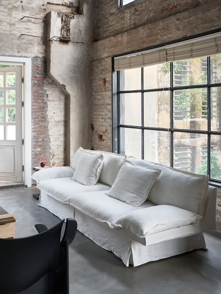 一方沙发 棉麻 素白色 3.08m -面料细节.webp