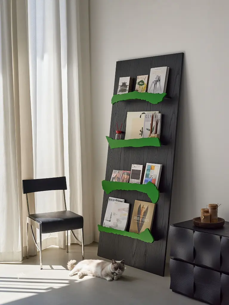 惟一杂志架 青松绿、知竹椅 不锈钢亮面 雅黑色、涟漪柜 雅黑色 单体x3  (3).webp